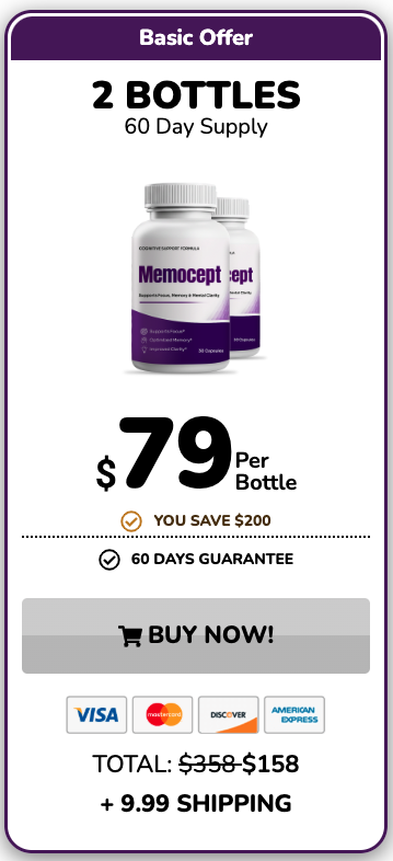 Memocept 2 bottles checkout offer