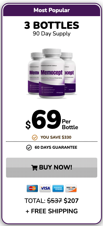 Memocept 3 bottles checkout offer